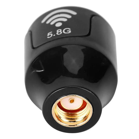 Close-up of High Gain 3dBi LHCP 5.8GHz RC Antenna Black With Inner Hole For FPV Racing Drones And Drone Racing Enthusiasts