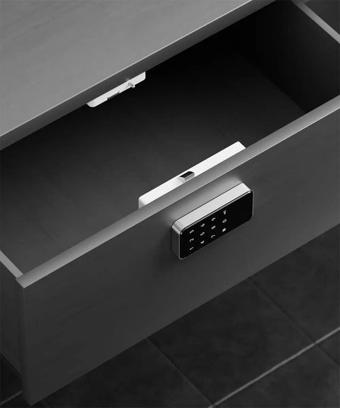 Heavy Duty RFID Lock For Gym Lockers With Password And Keycard Access Secure Cabinet Padlock For Office Drawers on drawer front.