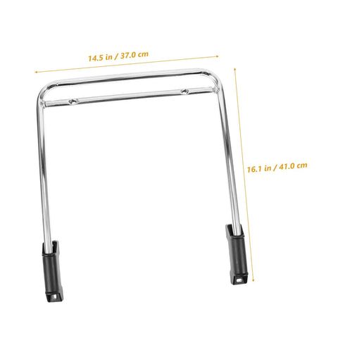 Robust Stainless Steel Retractable Office Chair Footrest Smooth Flip Down Leg Rest size 16.1 in x 14.5 in with durable steel construction.