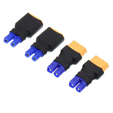 4 Pack EC2 To XT60 RC Adapters For FPV Drones Cars And Chargers Female EC2 To Male XT60 connectors, secure plug and play design