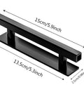 10 Pack Self Stick Black ABS Plastic Cabinet Drawer Handles For Kitchen, 15cm length, smooth matte finish, easy no-drill install.