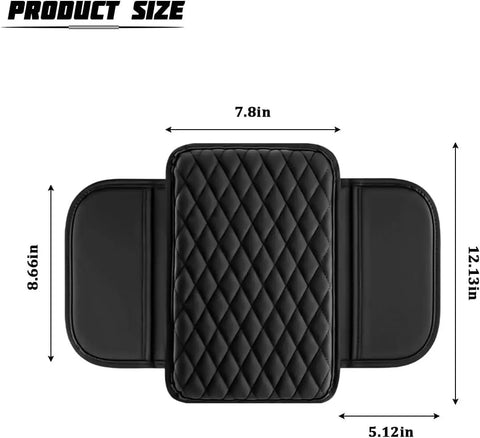Pro Grade Diamond Quilted Armrest Pad For Tesla Cybertruck 2024 Through 2026, measuring 12.13x7.8 inches, made of soft memory foam.