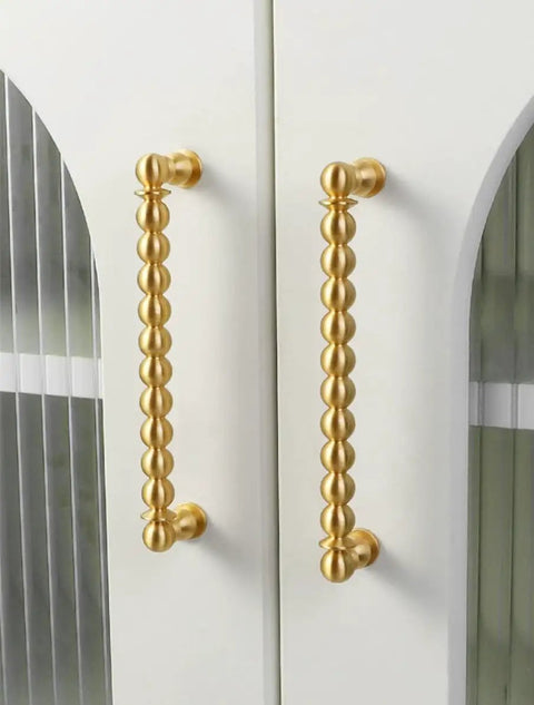 Brushed Brass Ball Drawer Knobs and Cabinet Pulls Set for Kitchen Cabinets and Furniture Hardware, Solid Brass Gold Tone Handles.