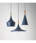 Solid Metal Pendant Light For Living Room And Bedroom Kitchen With Bright E27 Bulb Straight Up Setting Dope Ambient Vibes While Saving Big Cash On Energy Bills Heavy Duty Build Quality Guaranteed, featuring three modern designs with wooden accents.