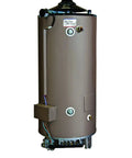 Commercial Grade Heavy Duty Natural Gas Water Heater With Dura Glass Lined Tank And ASME Rated Design, side view showing components.