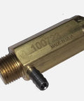 Brass General Pump 100723 cold-water safety relief valve; side view with hose barb, 6 GPM, 6000 PSI