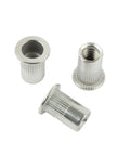 Rivet Nut Assortment Kit Stainless Steel One Quarter Twenty Flat Head Knurled Rivet Nuts for Metal Plastic and Fiberglass Installations