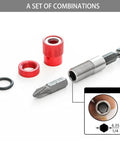Two Piece Adjustable Screw Depth Bit Holder Magnetic Screwdriver Set components on display