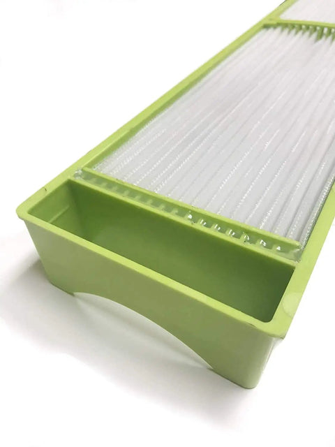 Close-up of True HEPA Replacement Filter for Air Purifier TF50-Carbon HEPA-Fresh showing pleated filter design in green frame