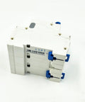 Top Shelf 3 Pole C Curve Mini Circuit Breaker 3 Amp Mcb for Electrical Panels and Home Wiring Circuit Protection Device, side view.