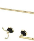 Water Onyx 4 Piece 24 Inch Towel Bar Bathroom Accessory Set In Polished Brass, Built Tough From Solid Brass And Ceramic, Includes Towel Bar