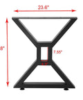 Beefy Industrial Metal Table Legs Set Of 2 For Heavy Duty Desks And Furniture, 28 Inch Tall And 23.6 Inch Wide, Reinforced Triangular Frame