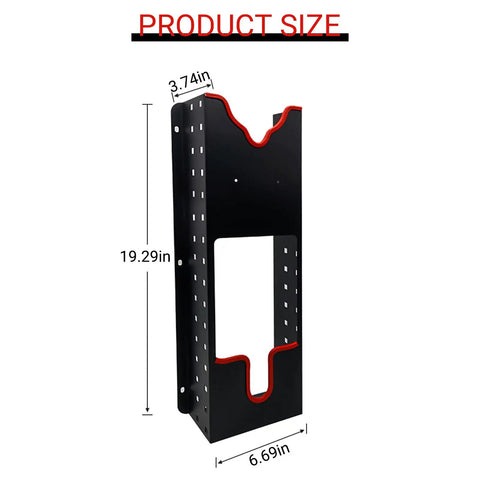 Polishing Buffer Holder Wall Mount For Rotary Polisher And Detail Tools, Cold Rolled Steel Construction With Red Leather Edge