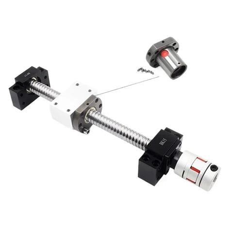 Heavy Duty SFU2005 Linear Motion Ball Screw Kit 900mm C7 Accuracy with BFBK15 flange nut and brackets for CNC routers.