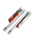 2 Pack Beefy Heavy Duty Metal Drawer Slides with Ball Bearing Rails Smooth Quiet Operation Precise Rails and Safety Mechanism for Large Loads For Keyboard Wardrobe Cabinet Or Toolbox Drawers Wood Or Steel, silver