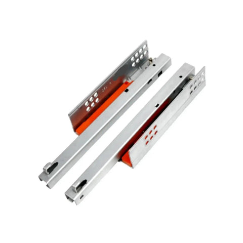 2 Pack Beefy Heavy Duty Metal Drawer Slides with Ball Bearing Rails Smooth Quiet Operation Precise Rails and Safety Mechanism for Large Loads For Keyboard Wardrobe Cabinet Or Toolbox Drawers Wood Or Steel, silver