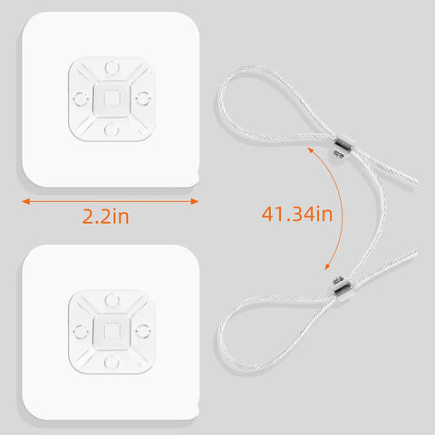 Six Pack Adjustable Forty Two Inch Metal TV Safety Straps No Drill Adhesive Anti Tip Furniture Wall Anchors with dimensions