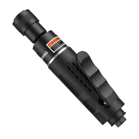 Shop Ready Heavy Duty Air Tire Buffer Kit Includes 2500 Rpm Pneumatic Grinder, close-up view of handle and grip features.