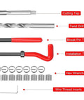 Heavy Liftin M10 X 1.5 Thread Repair Insert Kit With Smooth Stainless Steel Coils tools including tap and drill bit.