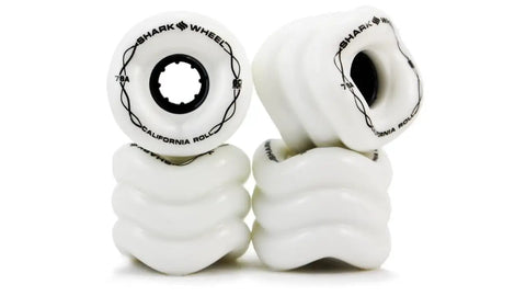 California Roll 60mm 78A White Skateboard Longboard Wheels Built For Street Cruisin And Park Ramps With Wave Pattern Deflects Debris