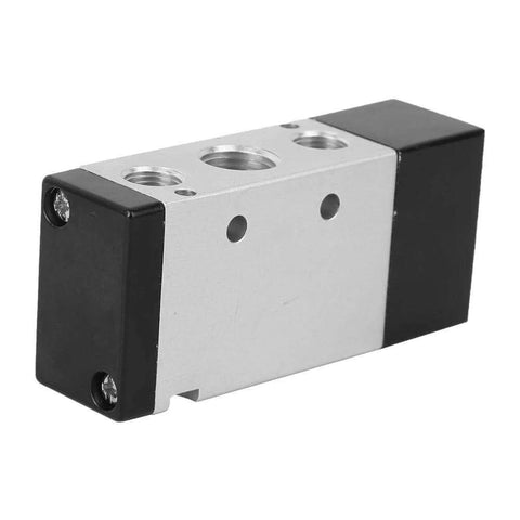 Industrial Pneumatic Solenoid Valve For Air Control, 2 Position 5 Way Aluminum Alloy Body, G3 8 Inch Ports, Model 4A310-10