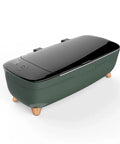 Compact 40khz Ultrasonic Cleaner For Jewelry And Personal Care Devices Straight Up Deep Cleansing Machine front view with sleek black lid.