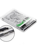 Sata Iii To Usb Three Compact Storage Drive Docking Station Enclosure Case With Uasp Support Knockout Transfer Speeds sleek clear design showcasing USB port.
