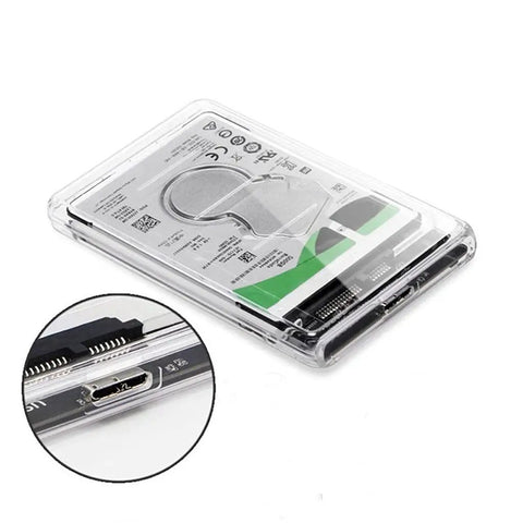 Sata Iii To Usb Three Compact Storage Drive Docking Station Enclosure Case With Uasp Support Knockout Transfer Speeds sleek clear design showcasing USB port.
