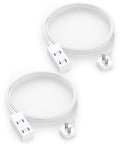 Flat Plug Extension Cord Pack Six Foot White Indoor Power Strip With Three Polarized Outlets And Tamper Guard Two Pack Two Prong