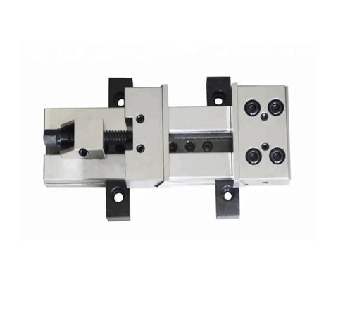 Heavy Duty Quick Action Industrial Vise Delivering Killer Parallel Grip For Secure Clamping On Mini Cnc Milling Machines and Straight Up Reliability On Any Workbench, overhead view.