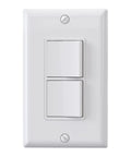 Dual Decorator Double Rocker Light Switch With Two Single Pole Paddles, 15A 120V In Wall On Off, Self Grounding, Wall Plate Included, UL Listed, Glossy White, 1 Pack