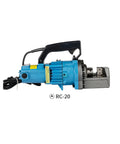 Fast Portable Electric Hydraulic Rebar Cutter 4-25mm Steel Bar Shears with blue handle and metal cutting head.