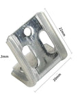 50 Pack Tough As Nails Couch Spring Clips, Plastic Coated Upholstery Hardware For Zig Zag EK Springs close-up of metal clip size 20x22x12mm
