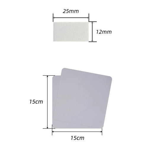 Anti Fog Inserts for Action Cameras Case Inserts Reusable Moisture Absorbing Strips size dimensions shown