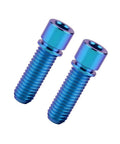 Two Blue Titanium M8x25mm Bolt With Washer For BMX Bike Stem Six Pack, Lightweight Anti Corrosion TC4 Titanium Alloy Hex Bolts
