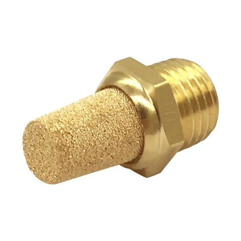 10 Pack Beefy Brass One Eighth NPT Male Pneumatic Mufflers Hex Sintered Exhaust Silencer Filter For Air Line Fittings And Noise Reduction
