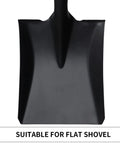 Close-up of cold-rolled steel flat head of 41 Inch Square Shovel With D-Handle For Easy Digging And Snow Clearing