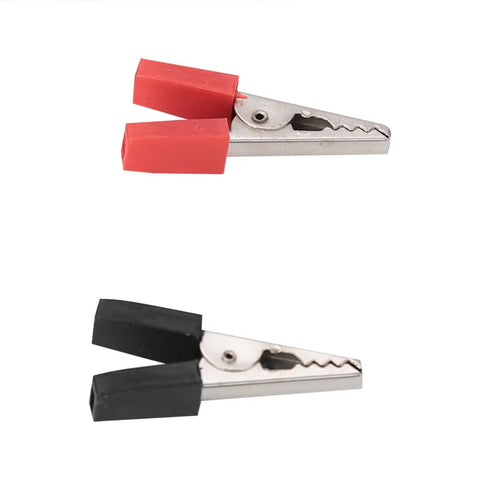 Red and black alligator clips from Hands On Fun Kid Friendly Energy Science Kit with Potato and Lemon Battery Experiments