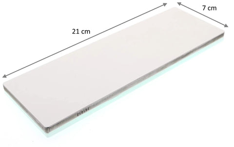 Glass Stone 6000 Grit Sharpener For Real Fine Knife Edges With Ceramic Slow Wear Media Water Stone, 21x7 cm dimensions