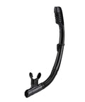 Black Dry Snorkel With Top Dry Valve For Splash Proof Breathing While Snorkeling Or Scuba Diving Food Grade Silicone Mouthpiece