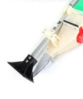 Manual Seed Planter For Home Garden, Adjustable Handheld Seeding Machine for Wheat Soybean Corn, close-up of planting end and seed box