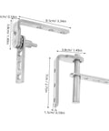 Heavy Duty Stainless Steel Pivot Hinges With Auto Close For Hidden Sliding Doors And Concealed Bookcases For Home Use Built To Last From HOMSFOU Durable Construction For Long Lasting Performance Smooth Quiet Operation Hidden Mounts For A Clean Look, showing dimensions