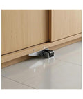 Heavy Duty 2 Pack Low Profile Anti Sag Gate Support Rollers With Sealed Ball Bearings on hardwood floor.