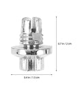 Five Piece Silver Steel Car Wheel Lug Nuts Set For Universal Tire And Rim Replacement Premium Rust Resistant Finish Bulletproof Hold No Drama Swap For Daily Drivers, close-up view of individual lug nut with dimensions.
