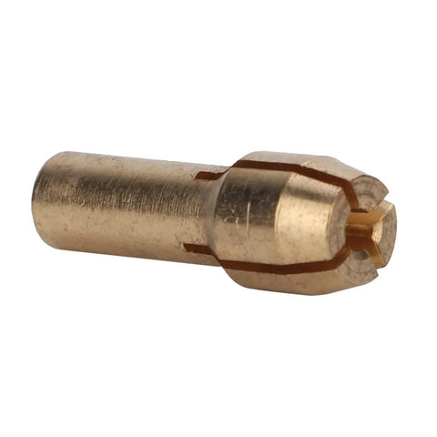 Close-up of a single brass collet from Set Of 10 Dope Mini Brass Collets For Rotary Tools 0.5-3.2mm Chuck Size Fits Electric Grinders