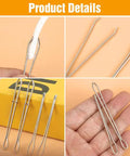 DIY Rope Threader Clip Set For Drawstrings And Elastic Cords With Tweezers 2 Pack Metal Sewing Tool detail view
