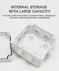 Solid IP65 Waterproof Electrical Junction Box Crafted From Hella Durable ABS Plastic For Outdoor Projects And DIY Electronics Boxes, internal storage.