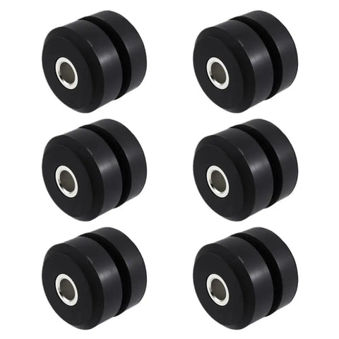 Heavy Duty Vibration Mount Isolators Set Six Piece Kit Compatible With TK SB 100 110 190 Models Direct Fit Replacement For 917709 Parts, rubber mounts in black.