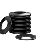 Beefy Conical Disc Spring Washers Set High Strength 65Mn Cup Washers For Heavy Duty Fastening, Conical Style Gaskets, Durable Metal Shims Pack In 5 And 10 Sizes, Easy Install And Non Slip Fit For Auto And Machinery. Black 65Mn conical disc spring washers set, stacked view