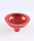 Eighteen Inch Heavy Duty Toilet Plunger Featuring A Thick Red Rubber Cup and Sturdy Wood Grip, red rubber cup detail.